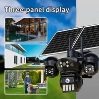 Caméra solaire Goofsafe QD14 AOV 9MP Multi-lentilles PTZ 355 °   Caméra de sécurité extérieure 4G solaire 12000mAh 14W avec détection humaine IP66 – Vente en gros