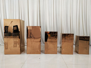 Base de soporte de boda de jarrón de acero inoxidable cuadrado multicolor de lujo - Product Image 2