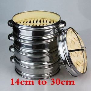Acrylbox avec poignée en bambou, <span class=keywords><strong>grand</strong></span> cuiseur à couscous, cuiseur vapeur pour dim sum, récipient en bambou, artisanat traditionnel en bambou pour la cuisson du riz - Product Image 2