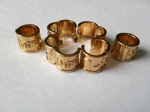 Nouvelle fabrication de bagues de pigeon champion d'or, bandes de pieds en matériau doré - Product Image 6