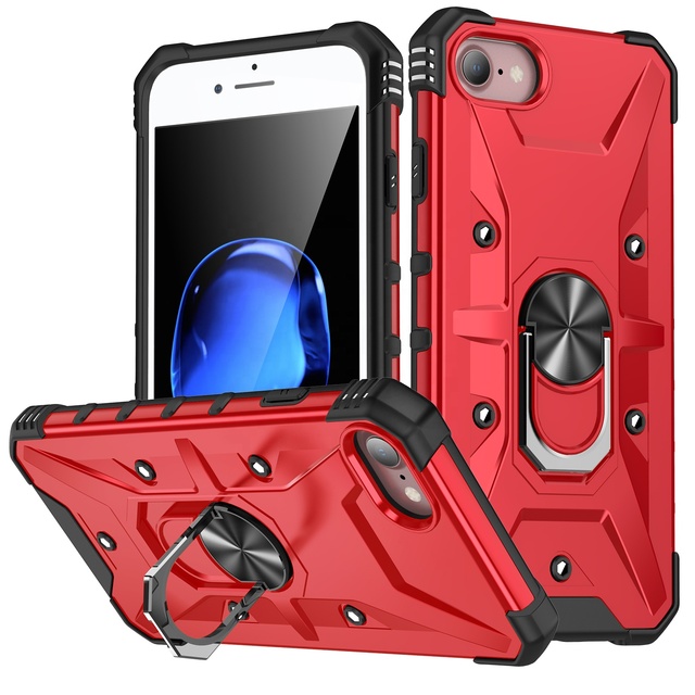 Dual Layer Protective PC Back & Soft Bumper Designer Resilient Shock Absorb Case Cover for iPhone 7/7 Plus/iPhone 15/17 Air/16