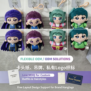 Muñeco de Peluche de Personaje de Anime Kawaii de 10 cm, Llavero de Peluche, Muñeca Hanfu de Estilo Chino, Juguete de Peluche Suave con Cabello Verde y Morado, Regalo de <span class=keywords><strong>Manga</strong></span> - Product Image 5