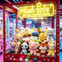 Machine à griffes d'arcade, poupée en peluche mixte de 8 pouces, jouet en peluche doux en coton PP, motif dessin animé, en gros, en stock, en vrac