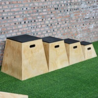 Venta al por mayor Fitness salto físico entrenamiento personalizado de alta calidad de madera Plyo caja antideslizante ajustable caja de salto