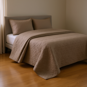 Ensemble de couvre-lit réversible Db, imprimé matelassé moka, coton et polyester, taille twin, double, queen, style classique, pour l'hiver - Product Image 2