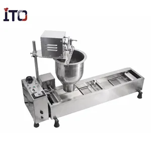 Elektrische Enkele Rij Automatische 3 Mallen Donut Maker Friteuse Machine Donut Maker Met Timer Donut Making Machine