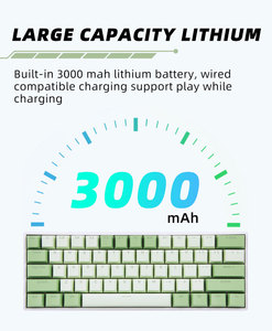 Clavier mécanique Keywin ZK61 60% RGB Trimode 3000mAh Rechargeable Clavier de jeu sans fil 2,4 GHz à touches entièrement remplaçables - Product Image 5