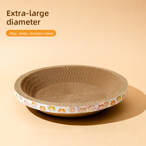 Penjualan Terbaik putaran kertas bergelombang kucing bantalan penggaruk gaya mewah kucing karton aman dan nyaman kucing Post - Product Image 1