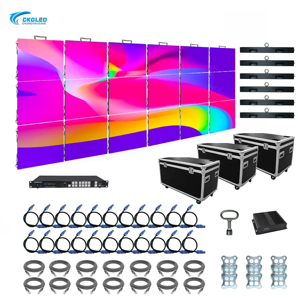 Tela de led para uso interno e interno, em estoque, led para parede de vídeo hd p3.91, eventos de aluguer, tela modular de fundo de palco