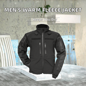 เสื้อแจ็คเก็ตบุผ้า<span class=keywords><strong>น</strong></span>วมสำหรับผู้ชาย ฤดูใบไม้ร่วง อุ่นสบาย ซิปแบบ Softshell สีพื้น ย้อมสีแบบ Bonded คอตั้ง รับผลิตแบบ OEM - Product Image 2