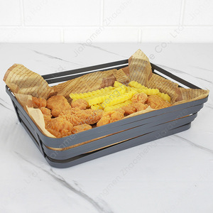 Rectangular Storage <b>Basket</b> Grey Durable Serving <b>Tray</b> For Food Contact Kitchen Countertop Use - Product Image 1