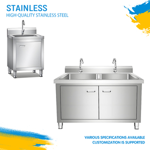 X-MING đơn đôi Ba Bồn Rửa Nhà Bếp xách tay thép không gỉ thương mại rửa bồn rửa cho nhà hàng - Product Image 6