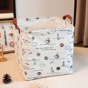 Kingwillow contenitore in tessuto per uso domestico panno sporco e giocattolo di stoccaggio con manico in corda di materiale pieghevole cesto della biancheria - Product Image 4