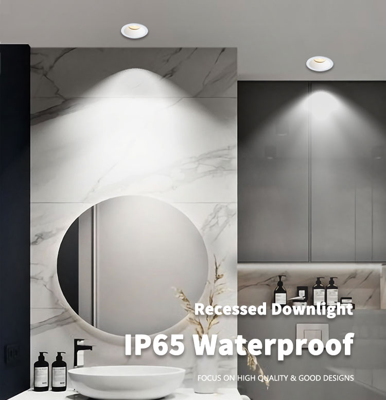 Round Waterproof IP65 Downlight Anti Glare Spotlights Recessed
