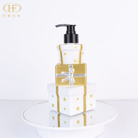 Flacon de shampooing en plastique 480 ml avec pompe à lotion, emballage pour nettoyant visage, sérum de soin de la peau et gel douche pour coffret cadeau de Noël
