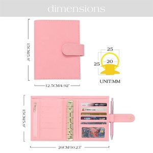 Cadeau de papeterie Ins FB TK Etsy Best Seller Luxe A7 <span class=keywords><strong>Litchi</strong></span> Enveloppe en cuir comme classeur de cartes et portefeuille de reliure de budget en espèces - Product Image 3