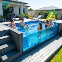 Piscine hors sol en fibre de verre sur mesure, préfabriquée, avec système de chauffage et de filtration, pour projet de villa