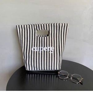 <b>Canvas</b> Lined Lunch Bag PC Material Lunch Bag Linen Bento Bag All Seasons Student Bag Customizable Closure Bag Cotton Handbag - Product Image 1