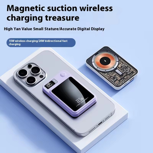 Banco de energía magnético para <span class=keywords><strong>iPhone</strong></span> <span class=keywords><strong>original</strong></span> de 10000mAh con carcasa transparente, pd22.5W con puerto tipo C y salida bidireccional. - Product Image 5