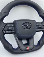 Volant de voiture en cuir et fibre de carbone adapté à la modification pour Toyota Corolla LC300 Hilux N70 Fortuner Land Cruiser GR