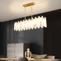 Lustre suspendu contemporain de luxe en faux albâtre, luminaire décoratif pour îlot de cuisine, table à manger, intérieur de restaurant
