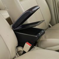 Boîte d'accoudoir universelle en cuir PU de haute qualité, console double couche télescopique avec 3 ports USB, sans perçage, pour Mitsubishi Mirage G4