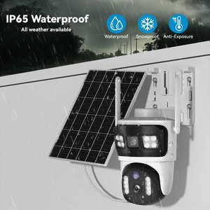 V380 WIFI con energía solar IP Seguimiento automático de dos lentes PTZ Visión nocturna a todo color Detección de movimiento Seguridad de Audio bidireccional - Product Image 1