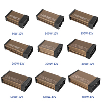 Fuente de Alimentación Conmutada AC-DC para Exteriores, Nueva, Impermeable IP43, 60W-700W, 12V, 10A