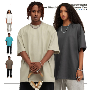 T-shirt Oversize Boxy da Uomo in Cotone 100% di Alta Qualità, 275gsm, Taglie USA, 22 Colori, Tinta Unita, Modello Corto, Unisex - Vendita all'Ingrosso - Product Image 3
