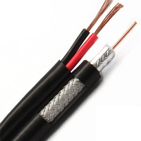 Câble coaxial RG6 Quad Shield disponible en bobines en vrac avec gaine en PVC noir (NC)