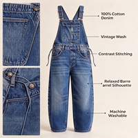 Salopette en jean à jambes ballon, délavage foncé, boutons latéraux, pour tenue de soirée de Noël ou de fête