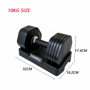 Haltère rotatif réglable à une main avec plaques de poids de <span class=keywords><strong>2</strong></span> à 10 kg à 5 vitesses, haltère à réglage rapide pour la maison - Product Image 2