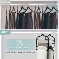 Perchas para Pantalones Ledol de 4 Niveles, de Terciopelo, con Gancho Giratorio de 360 Grados, Antideslizantes, Ahorran Espacio, Multifuncionales, para Armario y Guardarropa