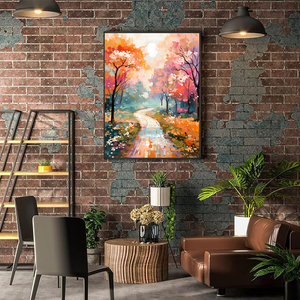 Kits de pintura <span class=keywords><strong>digital</strong></span> al por mayor camino en el bosque Diy pintura por números para adultos decoración personalizada para el hogar regalos para amigos - Product Image 2