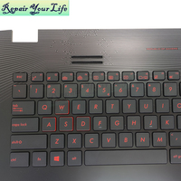 Clavier d'ordinateur portable rétroéclairé en anglais américain pour ASUS GL752 GL752VW 0KNB0-662GUI00 0KN0-RZ1UI13 avec coque supérieure noire pour repose-poignets