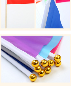 Hochwertige 20*30cm dreieckige Polyester gewebe kleine Flagge helle bunte Hand winkende Flagge für Aktivität Feier Dekoration - Product Image 3