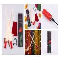 Barras Luminosas Dandiya Recargables por USB con 7 Colores LED, Encendido/Apagado Automático, Efecto de Burbujas, Ergonómicas, Vibrantes, Reutilizables, Seguras, con Conector C