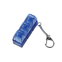 Llavero de Plástico Transparente Ligero con Forma Rectangular de 3 Agujeros, Juguete Antiestrés para Jóvenes (15-35 Años)