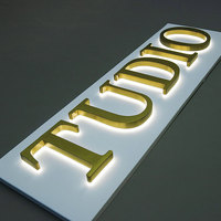 Enseigne dentaire brossée avec miroir éclairé à DEL personnalisée, logo en métal rétroéclairé en 3D pour clinique