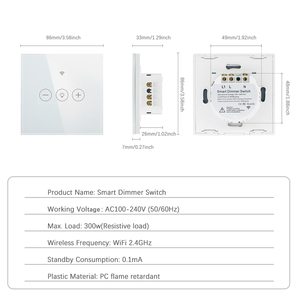 Interruptor <span class=keywords><strong>Dimmer</strong></span> Inteligente Tuya WiFi Sem Fio com Controle por Toque, APP Smart Life e Controle por Voz, Funciona com Alexa e Google Home - Product Image 6