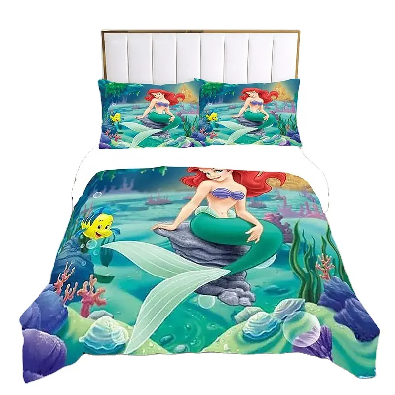 Multifunctional Duvet Cover Mermaid Princess Printed Bedding Sets For Girls