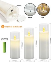 Lilin Pilar LED Tanpa Api Kakoya, Baterai, Kontrol Remote, Timer 2/4/6/8 Jam, Bahan Akrilik, Finishing Poles