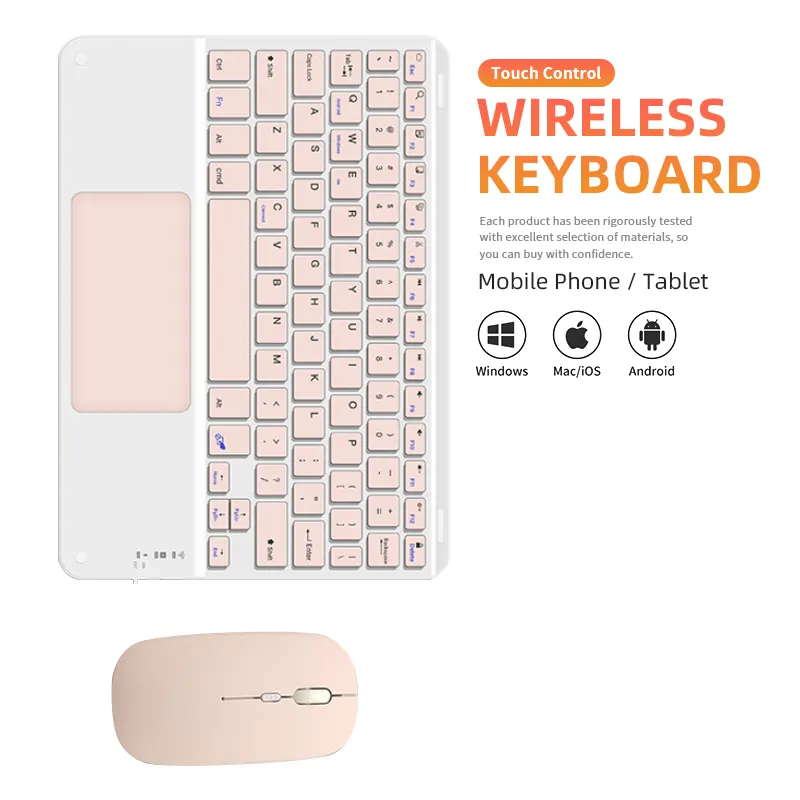 Factory Direct Sales Chock Square Key Bluetooth Keyboard With Touchpad For Ipad Keyboard Case With Trackpad