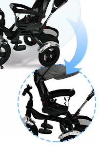 Triciclo <span class=keywords><strong>Infantil</strong></span> Antivuelco de 12/10 Pulgadas con Giro de 360 Grados °   Bicicleta para Niños Pequeños con Asiento Giratorio, Manillar <span class=keywords><strong>Ajustable</strong></span> y Pedales Plegables - Product Image 4