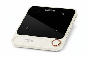 Table de cuisson à <span class=keywords><strong>induction</strong></span> portable ultra-mince MINSLAN 1800W avec bouton or rose et verre cristal noir de qualité A - Product Image 4
