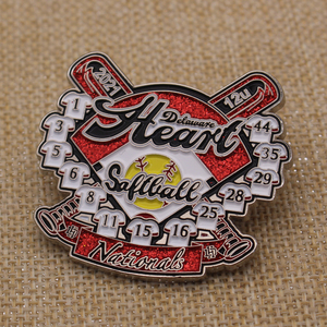 High Quality Custom Offset Sports Logo Baseball Teams for Lapel Pin Metal Alloy Casting Technique for Catcher Trade Souvenir Use