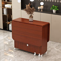 Table à manger carrée pliable moderne en bois-Mobilier compact, portable et durable pour les locataires d'appartement et les petits espaces