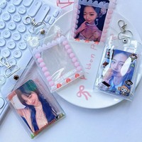 Kleinserienfertigung: Individueller 3-Zoll PVC-Kartenhalter, doppelseitig, 4-Slot-Fotoetui, Foto-Schlüsselanhänger & Ausweishalter für K-Pop-Fans