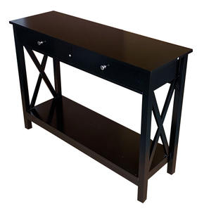 Mesa Consola de Madera, Mesa Auxiliar con Dos Cajones y Estante, Mesa Lateral de Madera con 2 Cajones para Sala de Estar - Product Image 2