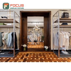 Contemporary Retail Shop Mixed Material Glass Showcase Odm Supplier Apparel Store - Product Image 3